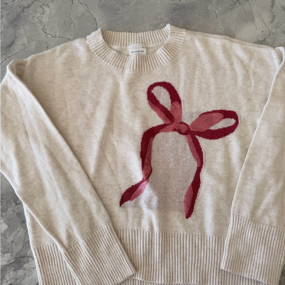 Abercrombie Kids Girl Sweater with Pink Bow Design
